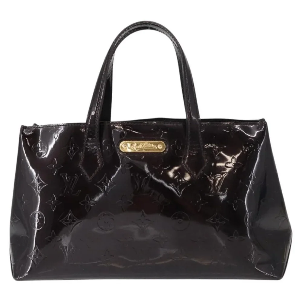 LOUIS VUITTON Monogram Vernis Wilshire PM Bag Amarante M93641 LV Auth BA8609